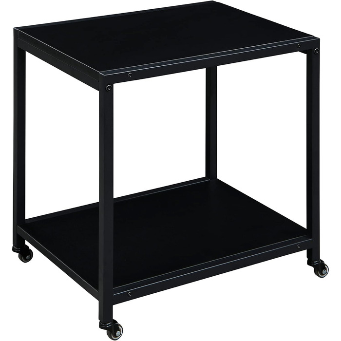 Двоярусний стіл для принтера Padma House з універсальними роликами 45 x 35 см, чорний. Модель SZCJ-20401-BK