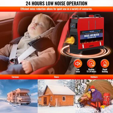 8kW Дизельний Обігрівач з Пультом та LCD-Екраном для Автомобіля, RV, Човна, Вантажівки, 12V