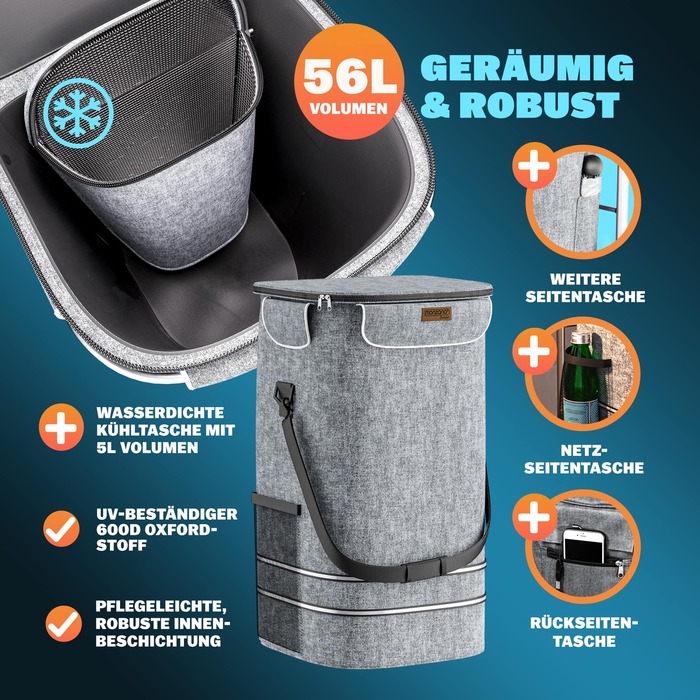 Візок для покупців сірий Alu 56L 31x24x54см