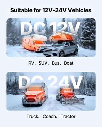 Електрична дизельна піч опалення VEVOR 12V 5-8kW з LCD-дисплеєм, пультом дистанційного керування та Bluetooth-APP (базова модель)