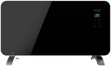 Конвектор Cecotec Ready Warm 6750 Crystal Connection з глянсовою панеллю, 2000 Вт, WiFi, термостат, таймер, підставка, для ванної кімнати (IP24), тихий, білий (чорний, 1500 Вт)