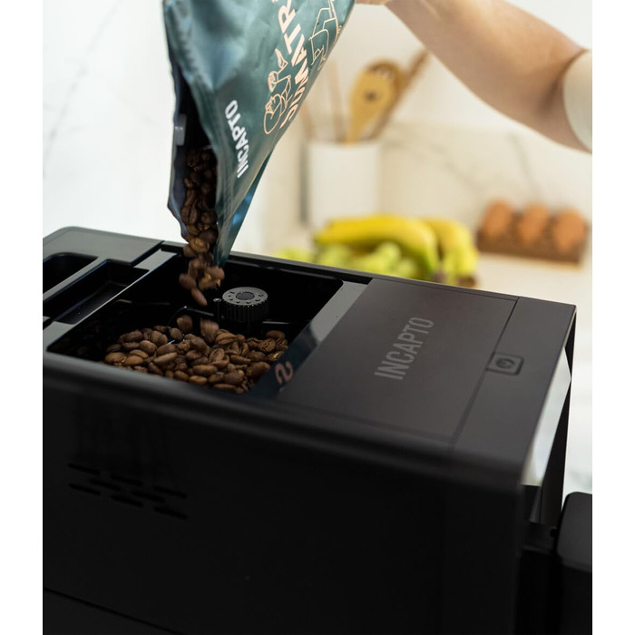 Кавомашина Incapto Aura автоматична з вбудованим млином | 19 bar | 2 чашки | 1.5 л резервуар | Thermoblock | Автоматичне очищення (Чорний)