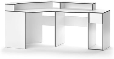 Ігровий стіл Vicco Kron, /Чорний, 220 x 90 см Форма куточка (Білий)