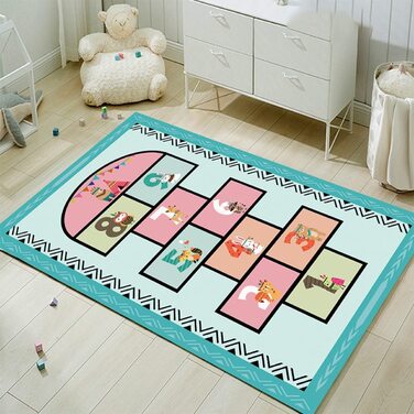 Дитячий надувний килимок FODELIUY, надувний килимок Hopscotch Ru, ігровий килимок для дівчаток Junen, дитячий надувний килимок (80160 см, Ш)