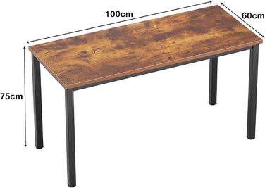 Стіл письмовий SogesHome 120x60x75 см, комп'ютерний, для офісу та дому, чорний, ретро стиль