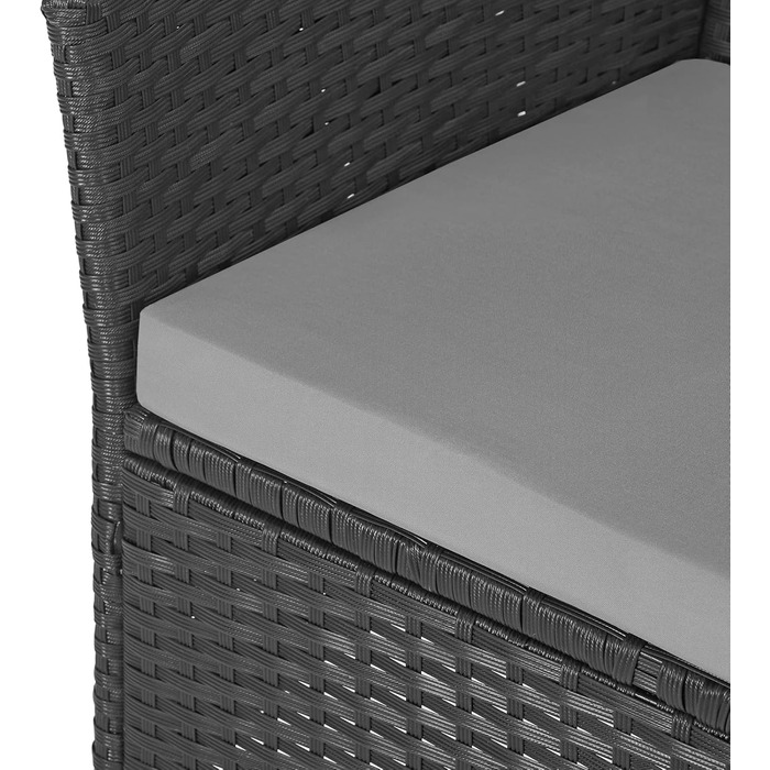 Лавка садова SVITA Chicago з поліротангу чорного кольору для саду та тераси