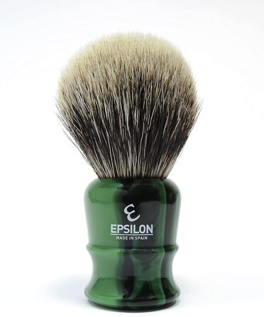 Щітка для гоління Epsilon Badger Hair White Green 55/26 мм, Стандарт, nico