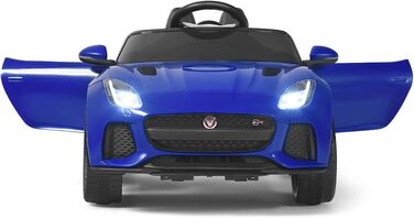 Електромобіль для дітей COSTWAY Jaguar, 12V, з музикою, історіями, сигналом та фарами, з дистанційним керуванням, швидкість 3-5 км/год, для дітей від 3 років, синій