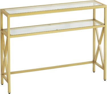 Консольний столик YMYNY з загартованим склом, золотий, 101x25x80.5 см (HGD007G)