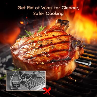 Бездротовий термометр Inkbird для м'яса з Bluetooth, IP67, 91м, для гриля, BBQ, духовки, копчення, ротисерії (INT-11X-B)