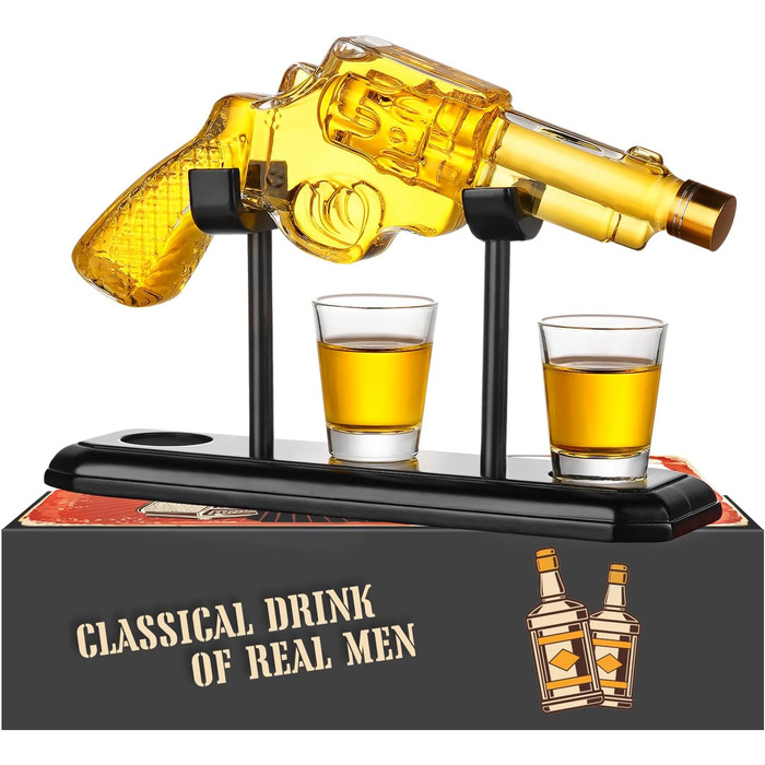 Набір віскі Oaksea: декантик та 2 келихи – ідеальний подарунок для чоловіків, батька, на Різдво, для любителів віскі