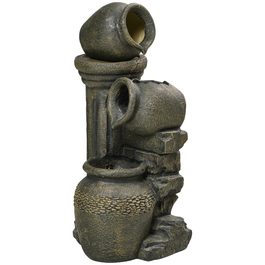 Фонтанчик із регульованим насосом, стійкий до погодних умов, 25 см x 24 см x 60 см, сірий