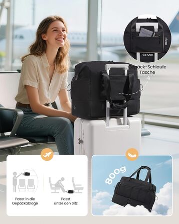 Сумка-трансформер LOVEVOOK для подорожей: жіноча, легка, 30L, водонепроникна, з відділенням для взуття, для авіаперельотів, спортзал, клініка, пологовий будинок