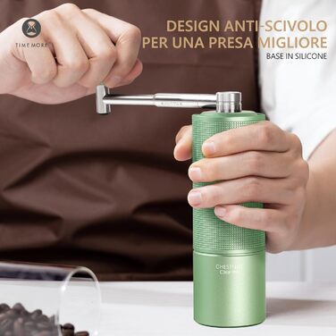 Ручна кавомолка TIMEMORE Chestnut C3 ESP PRO, зелена - для еспресо та френч-прес