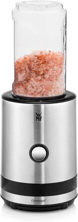 Блендер WMF Kult X Mix & Go Mini - електричний шейкер з пляшкою 600 мл, срібно-чорний, комплект аксесуарів 3 шт.