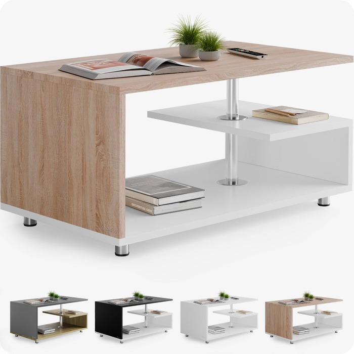 Столик журнальний Orlando White/Oak 95x55x50см
