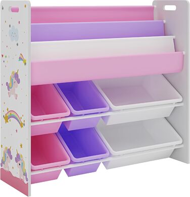 Дитяча полиця для іграшок Einhorn від en.casa: 6 кошиків, 78 x 86 x 27 см