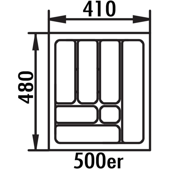 Лоток для столових приборів Naber 5, 410х480 мм, шафа бр. 500, макс. 50 символів