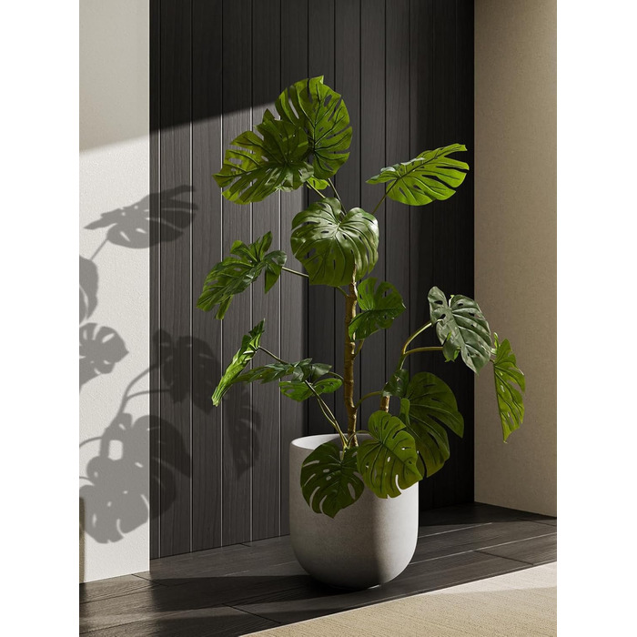 Керамічний горщик для квітів LE TAUCI, 30 см, з дренажним отвором, сірий