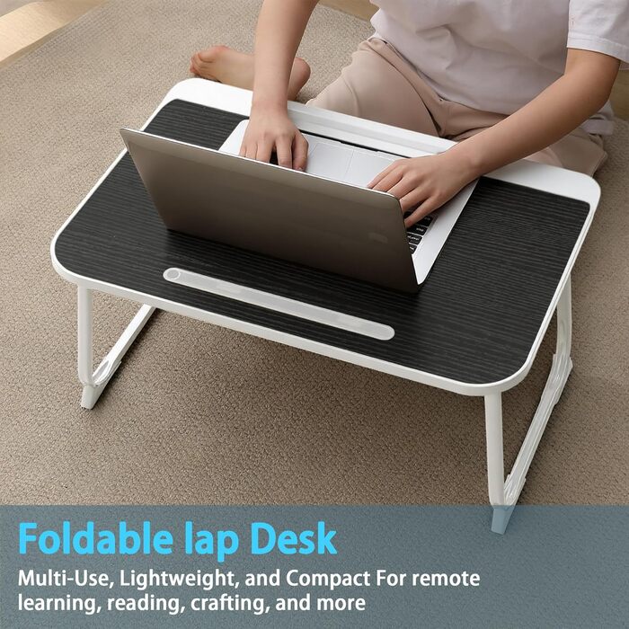 Стіл-підставка для ноутбука Bett Schreibtisch: зручний для роботи в ліжку, на дивані, в офісі (60x40, чорний)