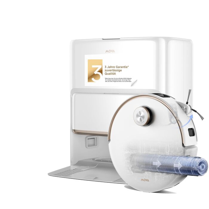 Робот-пилосос Mova V50 Ultra Complete з функцією миття: 24000 Па, 6 см перешкода, RGB AI, LED, 80°C миття, 63°C сушка, DuoSolution, Tricut