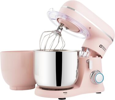 Кухонна машина Kitchen in the Box (Рожева) з двома чашами 3.5L, 10 швидкостей, з міксером та гаком для тіста