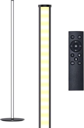 LED торшер для вітальні, білий з пультом ДУ, RGB 16 млн кольорів, синхронізація з музикою, 140 см, кутова лампа для ТБ, спальні, ігрової кімнати