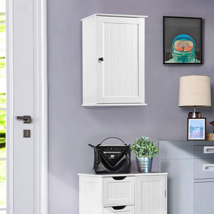 Шафа навісна Yaheetech з однією дверцятами, 35x21x55 см (білий)