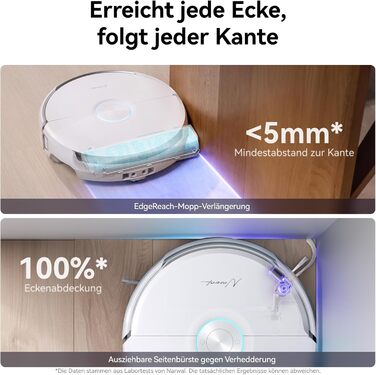 Робот-пилосос NARWAL Flow з функцією миття підлоги, система FlowWash з автоматичним самоочищенням, потужність 22000 Па, збір шерсті тварин DualFlow, миття 45-80°C та гаряче повітря, док-станція для самостійного очищення