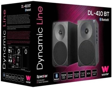 Акустична система Woxter Dynamic Line DL-410 BT: 150W, Bluetooth, дерево, сабвуфер, 4 вуфери, 2 твітери, 3.5mm, RCA, регулювання басів, висот та гучності, чорний колір