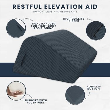 Підвищувальне подушка Zen Bloks для ніг, з піни, 28 см, ергономічна підтримка спини, для полегшення болю в колінах, відновлення після тренувань, сіра, розмір M