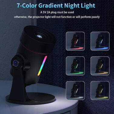 Проєктор зоряного неба VanSmaGo 8 покоління Sternenhimmel Galaxy: Планетарій, нічник HD, обертання 360°, таймер