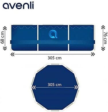 Басейн з нержавіючої сталі Avenlur з простим налаштуванням (тільки басейн) (глибина 3 м x 76 см) 10 футів x 30 дюймів