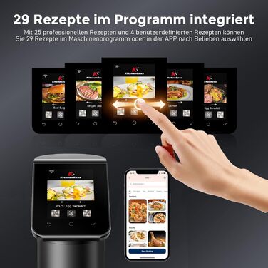 KitchenBoss Sous Vide Garer G330: Точний приготування їжі за низькою температурою з Wi-Fi, IPX7, TFT-дисплеєм та таймером
