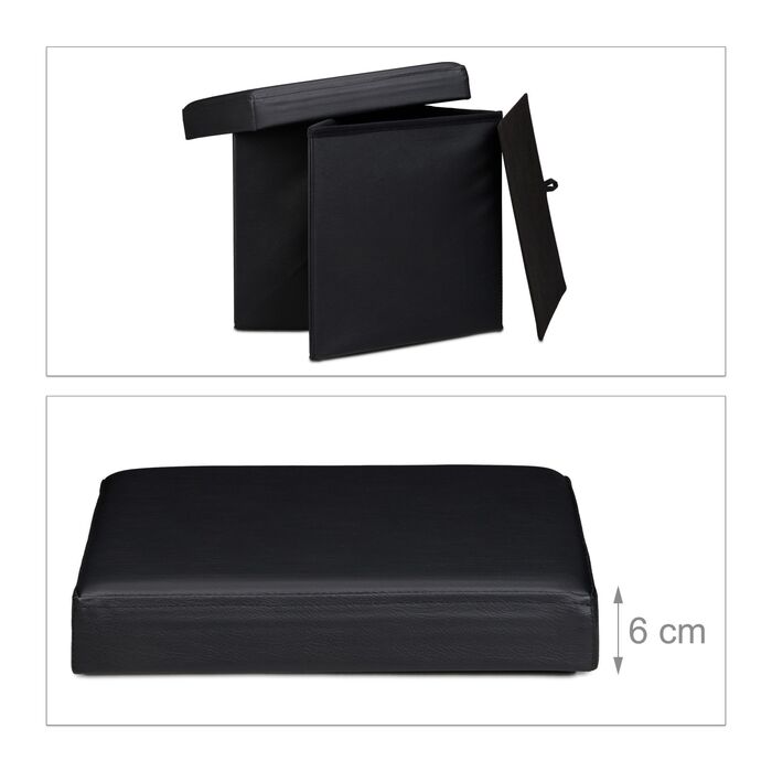 Relaxdays Складний табурет з штучної шкіри