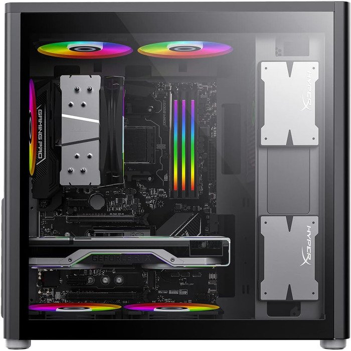 Ігровий корпус GameMax Spark Pro Cube ATX з двома загартованими скляними панелями, USB 3.0, Type-C, чорний
