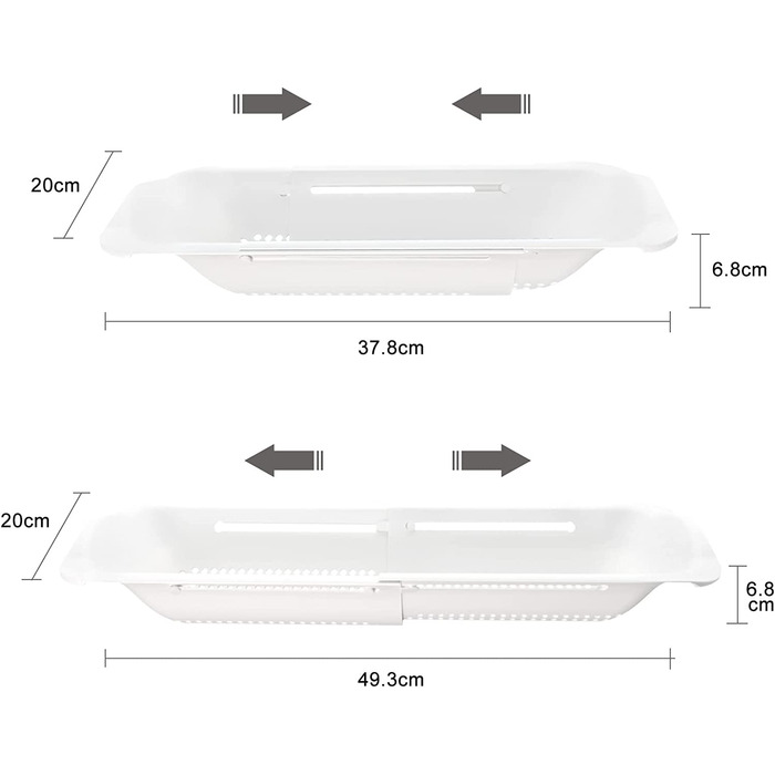 Сито Seiher висувне (36-50 см), кошик для просіювання techextra над раковиною, кошики для сита, кухонне сито, кошик для чищення, раковина піддон для фільтра кухонна раковина ідеально підходить для зливу овочів фрукти локшина - (білий-2 шт.)
