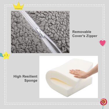 Дитяче диван-ліжко BEJOY 2 в 1, сірий. Зручне крісло-диванчик для дитячої кімнати, подарунок на день народження. Sherpa тканина, висувний диванчик для дітей.