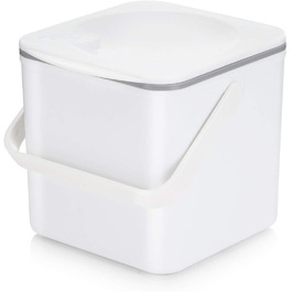 Кухонний компостний контейнер Minky Homecare, з внутрішнім оздобленням, виготовлене у Великобританії, 3.5 л, білий білий/розкішний сад
