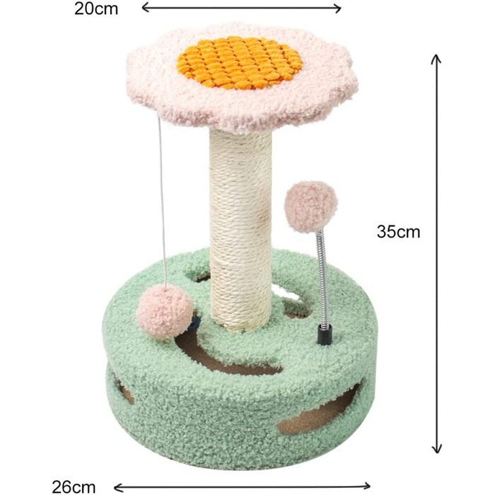 Котяче дерево соняшнику для кішок котяче дерево висотою 35 см з підставкою для спостереження плюшевий м'яч міцна драбинка для лазіння по кішкам симпатична котяча вежа іграшка сизалевий стовп конопляна мотузка котяче дерево