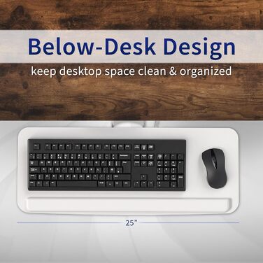 Підставка для клавіатури та миші VIVO, регульована, під стіл, біла (MOUNT-KB03W)