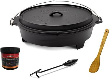 Набір голландської печі Grillfürst Dutch Oven BBQ Edition DO 9: чавунний котелок 8,5 л з підставкою, кришкою та аксесуарами