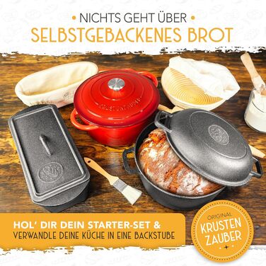 Набір для закваски KrustenZauber: скляний посуд 1000 мл з лопаткою та термометром для випікання хліба