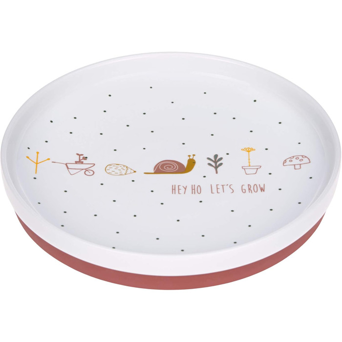 Набір дитячого посуду LÄSSIG Garden Explorer: тарілка, миска, чашка з силіконовим кільцем (червоний)