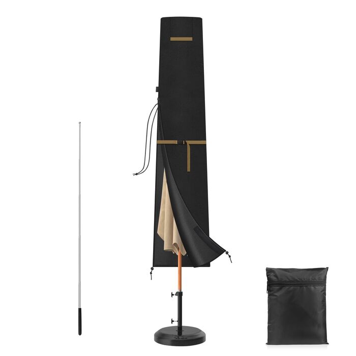 Захисний чохол для подвійного парасоля VANSHEIM Ø 400 см, водонепроникний, захист від УФ, для парасоля/ампельного парасоля, 460x270 см