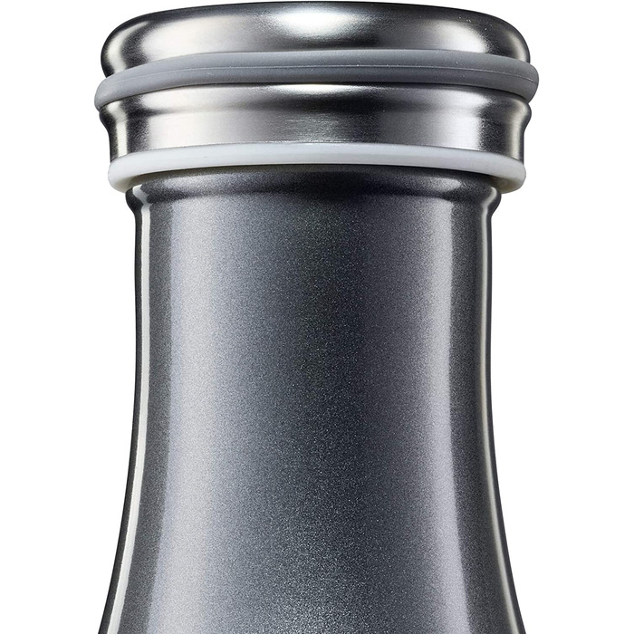 Ізольована пляшка / термос для гарячих і холодних напоїв Lurch 240943 з нержавіючої сталі з подвійними стінками об'ємом 0,5 л, (Антрацитовий металевий)