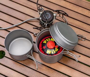 Набір посуду для кемпінгу Boundless Voyage з титанових казанів та сковород, для пікніків та відпочинку на природі (Ti1586B)