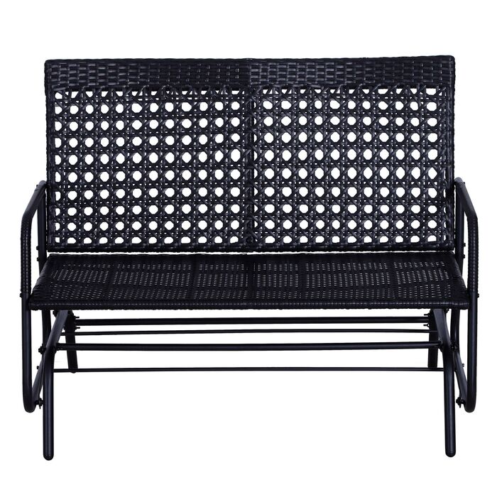 Outsunny Swing Bench Garden Swing 2-місна з поліротангом, стильна садова лавка для відпочинку на свіжому повітрі