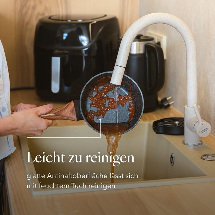 Набір посуду FLORINA MASTER BLACK 6 предметів: каструлі та сковороди з алюмінію з кришками, для індукції, газу, електроплити, кераміки. Можна мити в посудомийній машині