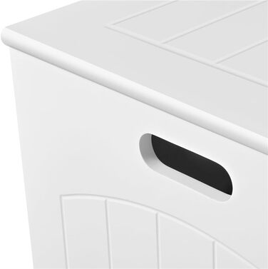 Кошик для білизни Yaheetech з кришкою, 96L, дерев'яний, білий, 39.5x39.5x61 см